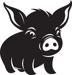 Minimalist Pig Silhouette Elegant Swine Logo