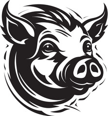 Shadowed Piglet Vector Artistic Pig Logo Concept