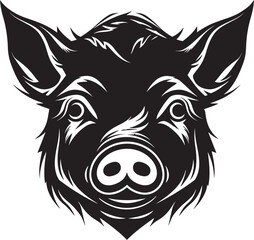 Stylish Pig Mark Whimsical Piggy Symbol