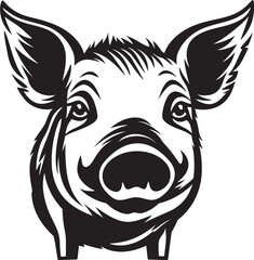 Obraz premium Elegant Swine Badge Modern Pig Vector Symbol