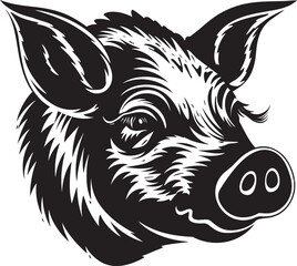 Geometric Pig Logo Mysterious Pork Silhouette