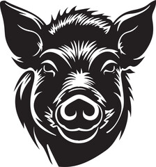 Geometric Pig Design Mysterious Porky Vector