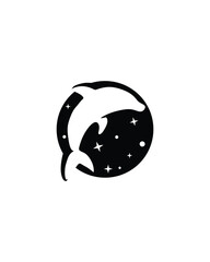 black dolphin icon image, vector illustration logo design