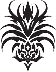 Obraz premium Pineapple in Moonlight Bold Black Pineapple Symbol