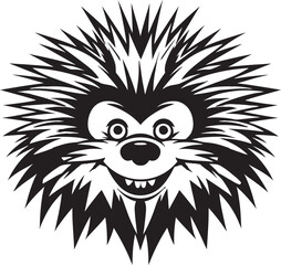 Fototapeta premium Porcupine Spike Contemporary Branding Porcupine Quill Iconic Insignia