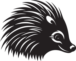 Porcupine Spike Emblematic Logo Porcupine Quill Minimalist Mark