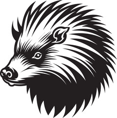 Porcupine Quill Monochrome Insignia Black Porcupine Quill Minimalistic Logo