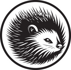 Porcupine Spike Emblem of Excellence Black Porcupine Quill Vector Symbol