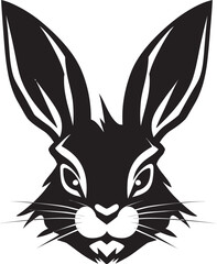 Rabbit Silhouette Mark of Excellence Black Rabbit Symbolic Insignia
