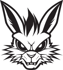Abstract Rabbit Vector Badge Vintage Black Bunny Icon