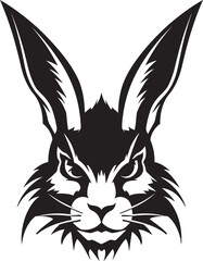 Black Rabbit Symbolic Insignia Minimalist Hare Emblem