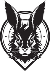 Intricate Black Bunny Crest Minimalistic Rabbit Mark of Excellence