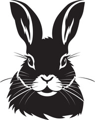 Rabbit Silhouette Minimalist Logo Black Rabbit Monogram Design