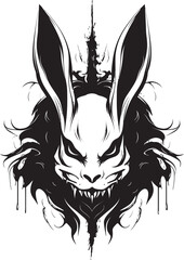 Fototapeta premium Rabbit Silhouette Geometric Crest Sleek Hare Abstract Logo