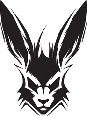 Modern Rabbit Badge of Excellence Abstract Black Hare Vector Icon