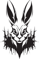 Black Rabbit Symbolic Insignia Modern Rabbit Badge of Excellence