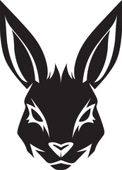Graceful Black Rabbit Icon Sleek Rabbit Symbolic Mark