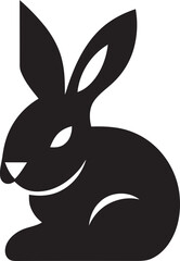 Stylish Black Hare Icon Graceful Bunny Badge of Honor