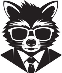 Elegant Black Masked Bandit Mark Contemporary Raccoon Logo Symbol