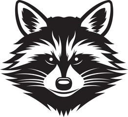 Abstract Black Masked Bandit Seal Premium Raccoon Monochrome Badge