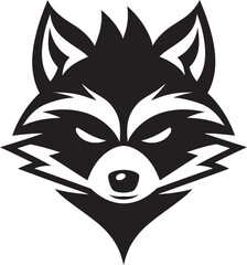 Graceful Raccoon Silhouette Icon Intricate Black Raccoon Crest