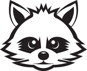 Sleek Masked Bandit Abstract Logo Minimalistic Raccoon Monogram