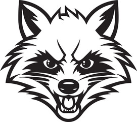 Graceful Black Raccoon Icon Sleek Raccoon Symbolic Mark