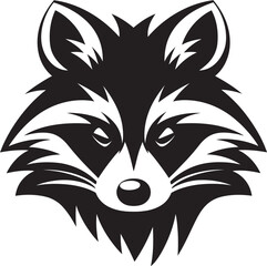 Raccoon Silhouette Minimalistic Insignia Minimalistic Masked Bandit Emblem