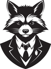 Abstract Black Raccoon Emblem Minimalistic Masked Bandit Graphic Badge