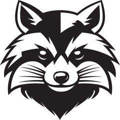 Stylish Raccoon Silhouette Abstract Graceful Black Masked Bandit Seal