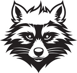 Abstract Raccoon Vector Insignia Sleek Raccoon Symbolic Crest