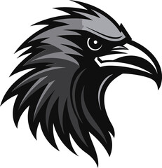 Raven Silhouette Mark of Excellence Black Raven Symbolic Insignia