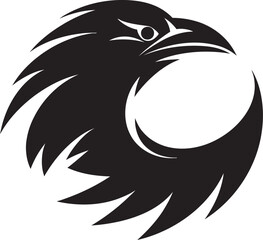 Geometric Black Raven Logo Graceful Raven Vector Design