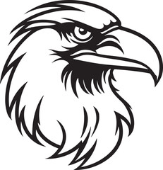 Raven Silhouette Minimalistic Insignia Minimalistic Bird Emblem