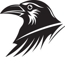 Premium Raven Silhouette Logo Intricate Crow Iconic Badge