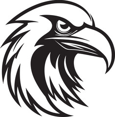 Stylish Crow Monochrome Emblem Graceful Raven Outline Symbol