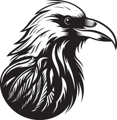 Sleek Raven Silhouette Design Modern Raven Symbolic Seal