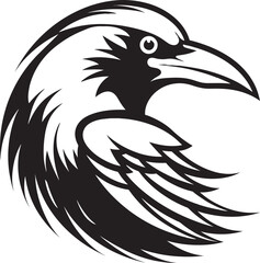 Intricate Raven Crest of Excellence Abstract Black Crow Monogram