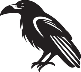 Premium Raven Silhouette Insignia Abstract Black Raven Emblem