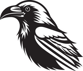 Sleek Raven Monogram of Distinction Modern Raven Silhouette Symbol