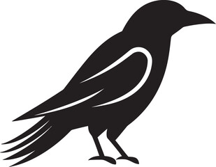 Sleek Raven Symbolic Crest Mysterious Black Raven Emblem