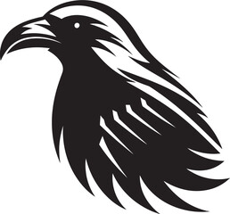 Graceful Raven Emblematic Symbol Abstract Black Crow Graphic