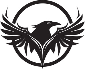 Modern Raven Symbolic Seal Raven Silhouette Minimalist Mark
