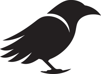Minimalistic Bird Vector Icon Stylish Crow Silhouette Brand