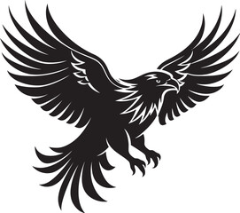 Minimalistic Crow Monogram Graceful Raven Silhouette Mark