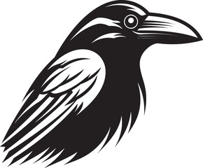 Abstract Crow Vector Icon Premium Raven Monochrome Symbol
