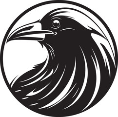 Stylish Raven Outline Design Elegant Black Bird Mark