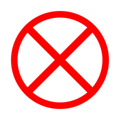 Red cross prohibition sign template, ready to create prohibition warning labels