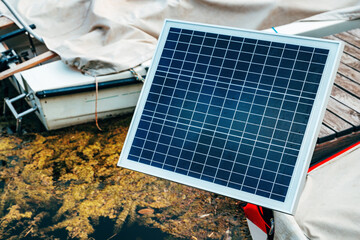 Solar panel on a fishing boat