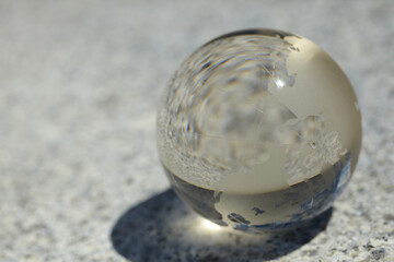 glass globe on the stone